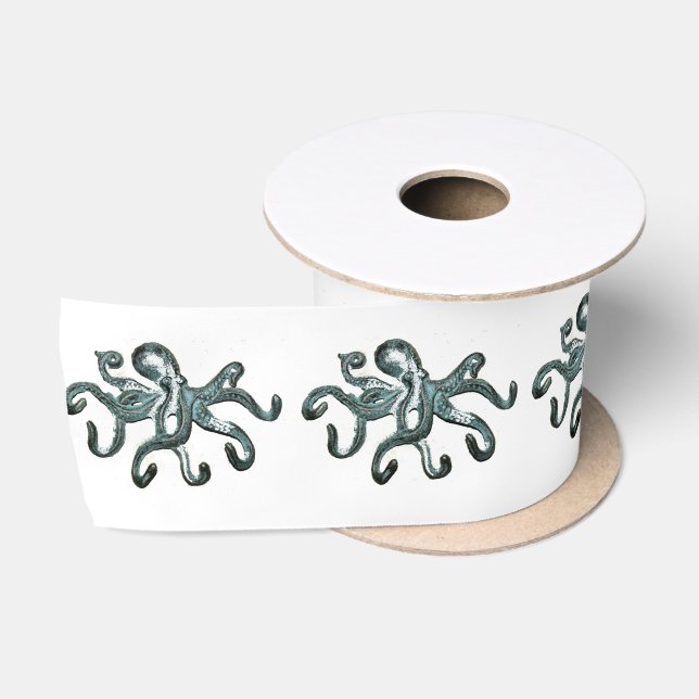Ruban En Satin Tonnerre-Cove d'Octopus bleu (Bobine)