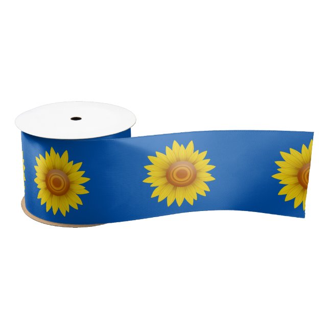Ruban En Satin Tournesol en bleu (Bobine)