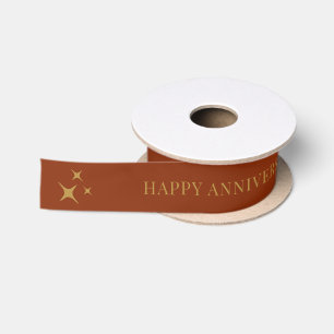 Ruban En Satin TOUT AGE Terracotta Personnalisé Anniversaire Cade
