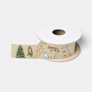 Ruban En Satin Toutes les occasions Bois Animaux Plante Tan