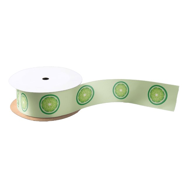 Ruban En Satin Tranches de chaux (Bobine)