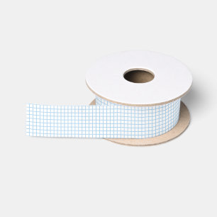 Ruban En Satin Trellis Baby Bleu - Blanc
