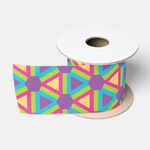 Ruban En Satin Triangles géométriques dans une palette de couleur