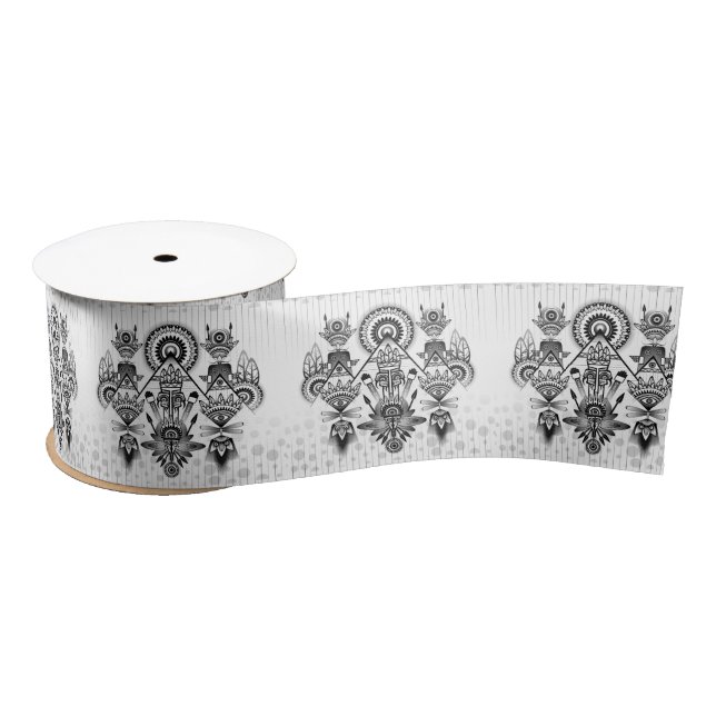 Ruban En Satin Tribal autochtone Abstrait (Bobine)