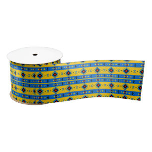Ruban En Satin Tribus bleue et jaune