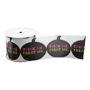 Ruban En Satin Trick Me Treat Me Multi-Colors