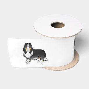 Ruban En Satin Tricolor Rough Collie Cute