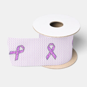Ruban En Satin Tricot de sensibilisation au ruban rose cristal