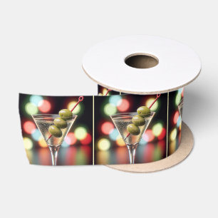 Ruban En Satin Trois olives dans un verre Martini