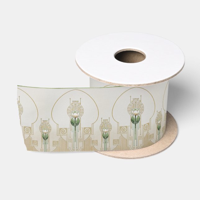 Ruban En Satin Tulipes stylisées Médailles Art Nouveau Alternativ (Bobine)