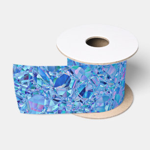 Ruban En Satin Turquoise et bleu cristal Abstrait