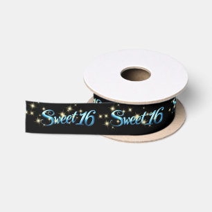 Ruban En Satin Turquoise Sweet 16 Anniversaires étincelants sur N