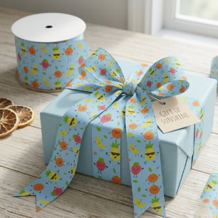 Ruban En Satin Tutti Fruitti motif d'anniversaire Fruits mignons