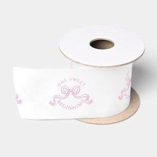Ruban En Satin Un doux commencement Cadeau de mariage rose et b