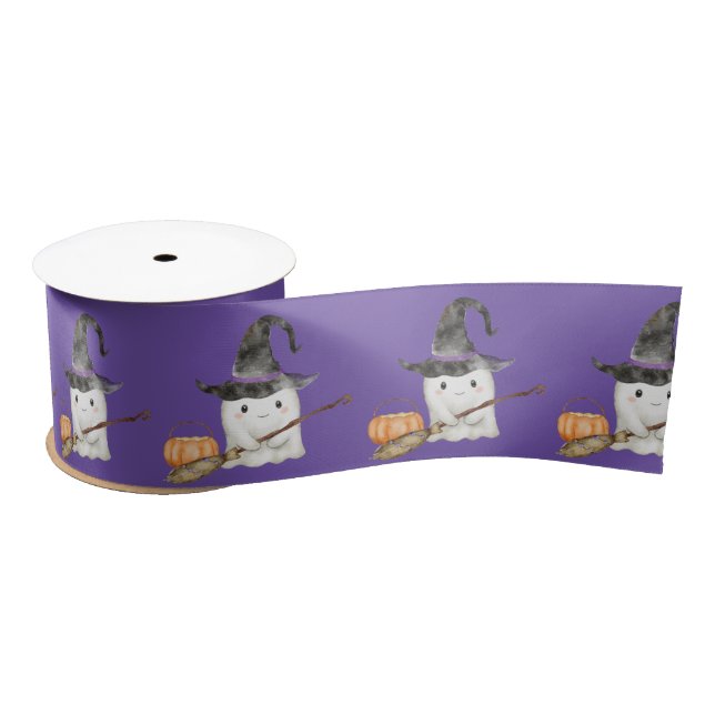 Ruban En Satin Un Petit Baby shower D'Halloween Boo Cute Ghost (Bobine)