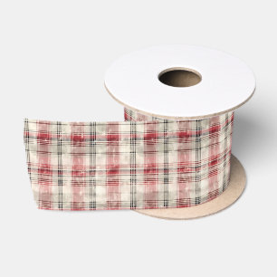 Ruban En Satin Une série de dessins floraux tartan de Noël #15