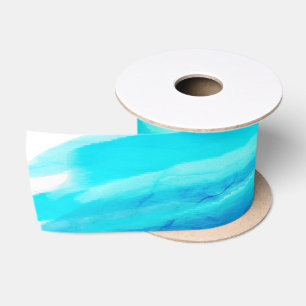 RUBAN EN SATIN VAGUE BLEUE