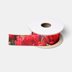 Ruban En Satin Vagues de Crimson floral tombées
