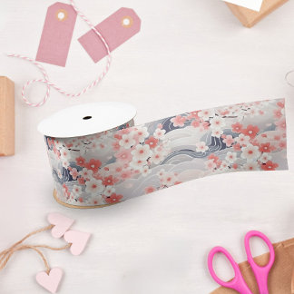 Ruban En Satin Vagues de la marine florale Sakura