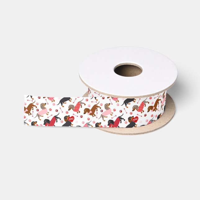 Ruban En Satin Valentine Dachshund (Bobine)