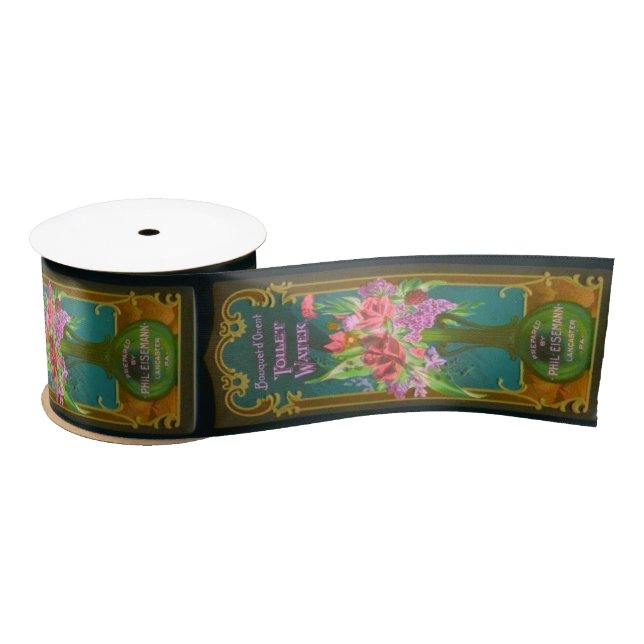 Ruban En Satin Vase de fleurs étiquettes victorienne (Bobine)