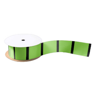 Ruban En Satin Vert avec rayures noires