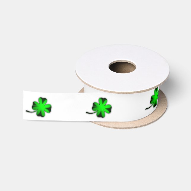 Ruban En Satin Vert de fermeture à quatre feuilles (Bobine)