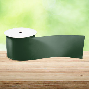 Ruban En Satin Vert émeraude foncé uni