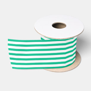 Ruban En Satin Vert et blanc rayé classique de style nautique
