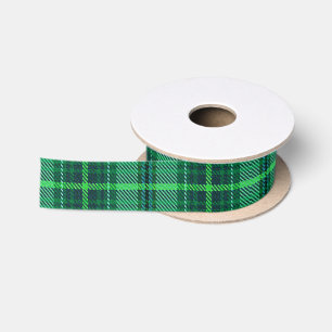 Ruban En Satin Vert gai classique du plaid