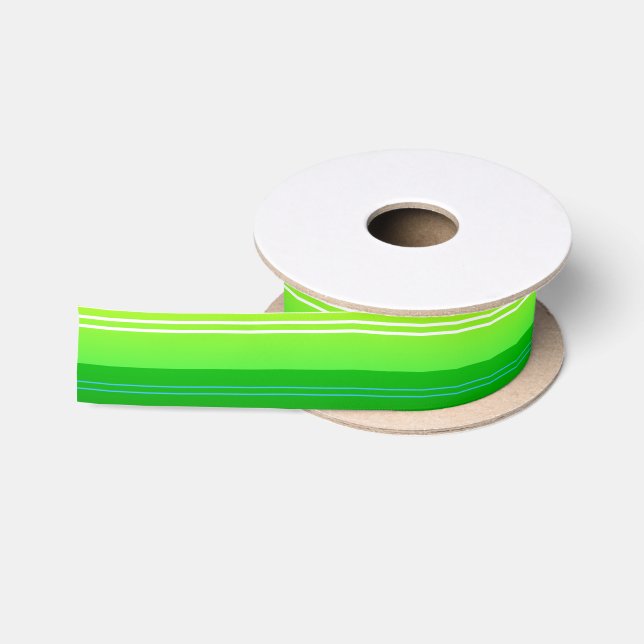 Ruban En Satin Vert rayé (Bobine)