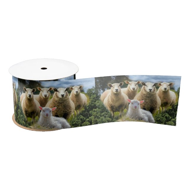 Ruban En Satin Vestige de mouton Herbe de mouton Agneau de bébé (Bobine)
