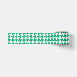 Ruban En Satin Vichy Vert et Blanc à Carreaux Pied de Poule