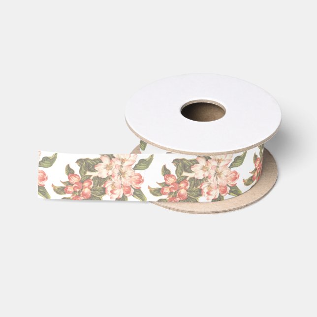 Ruban En Satin Vintage Apple Blossom (Bobine)