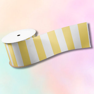 Ruban En Satin Vintage Classique Jaune & Blancs