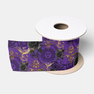 Ruban En Satin Vintage gothique Phoenix et Rose violet Motif
