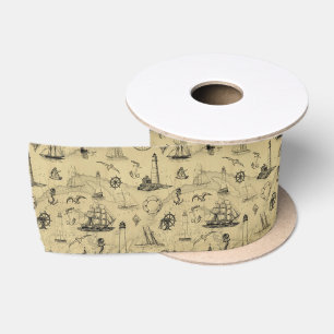Ruban En Satin Vintage Motif nautique ancien Arrière - plan de ca