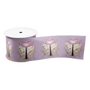 Ruban En Satin Violet de Ladybug et rose violet Rose mignon flora