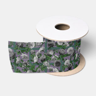 Ruban En Satin Violet Élégant Roses floraux