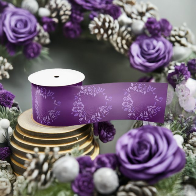 Ruban en satin violet Rose (Largeur : 3 Pouces) (Large Violet Rose Satin Ribbon)