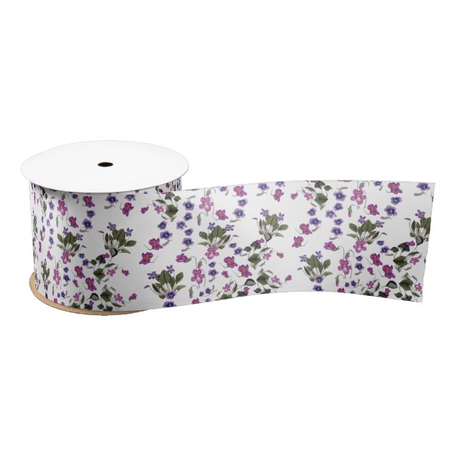 Ruban En Satin Violets Garlands Ruban satiné 3" (Bobine)