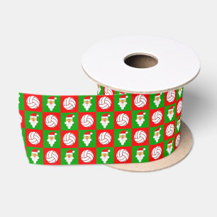 Ruban En Satin Volley-ball Motif de Noël et enveloppement de cade