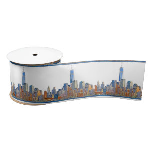 Ruban En Satin Vue majestueuse de New York City Skyline artistiqu