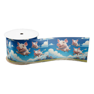 Ruban En Satin When Pigs Fly Funny Winged Pigs