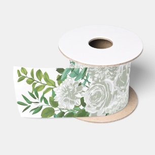 Ruban En Satin White Peony & Rose Floral Mariage