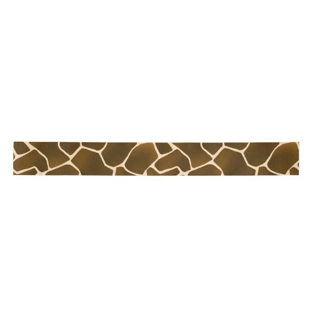 Ruban En Satin Wild Safari Natural Giraffe Imprimer (Devant)