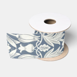 Ruban En Satin William Morris Blue Vintage Floral mariage