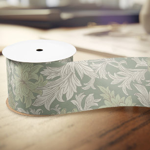 Ruban En Satin William Morris Chrysanthemum Motif Satin ruban