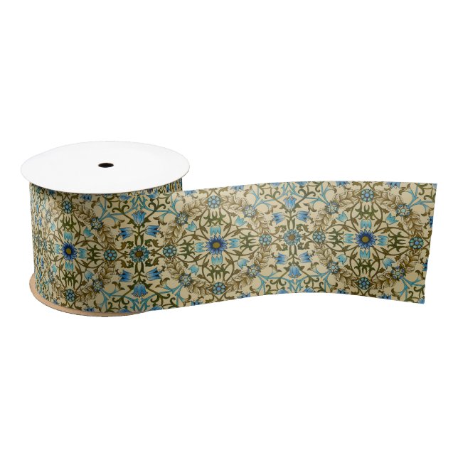Ruban En Satin William Morris- Motif Antique 1873 Vigne & Fleur (Bobine)