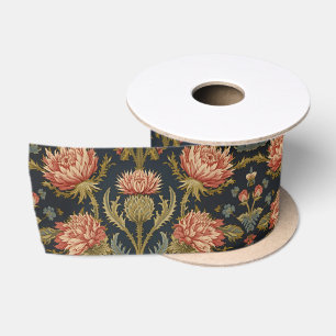 Ruban En Satin William Morris motif floral écossais Thistle vinta